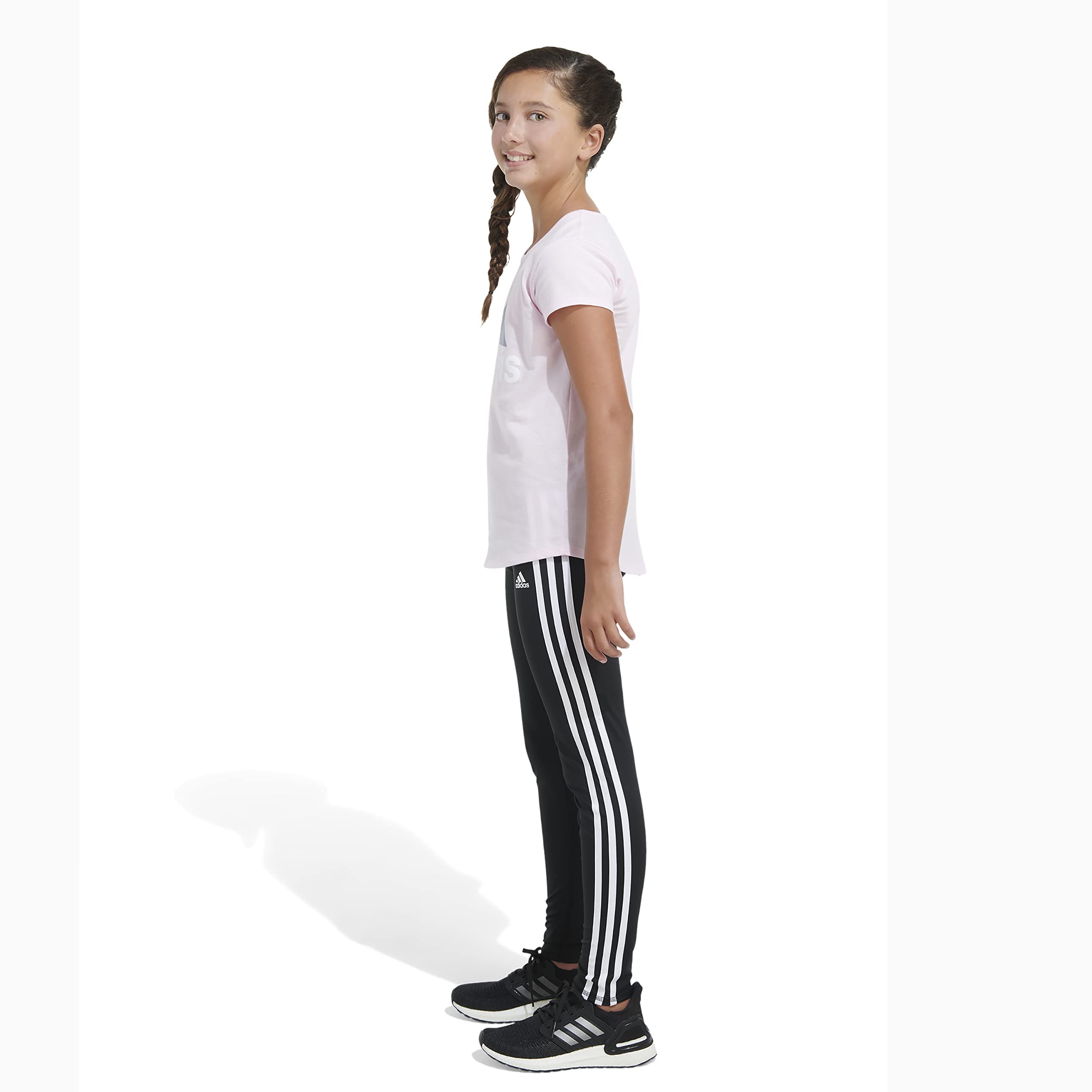 adidas Girls' Short Sleeve Cotton Bos Essential Tee