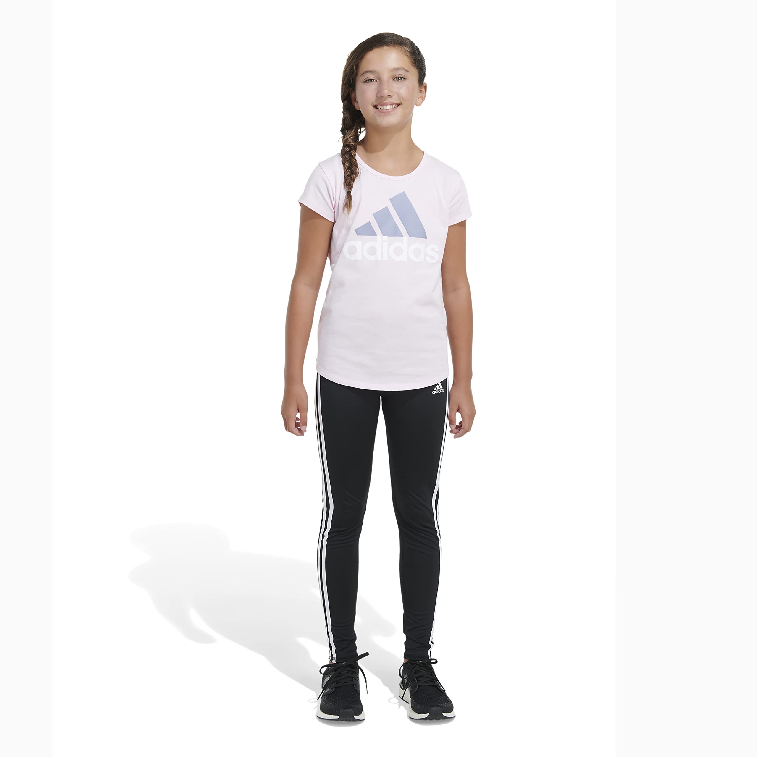 adidas Girls' Short Sleeve Cotton Bos Essential Tee