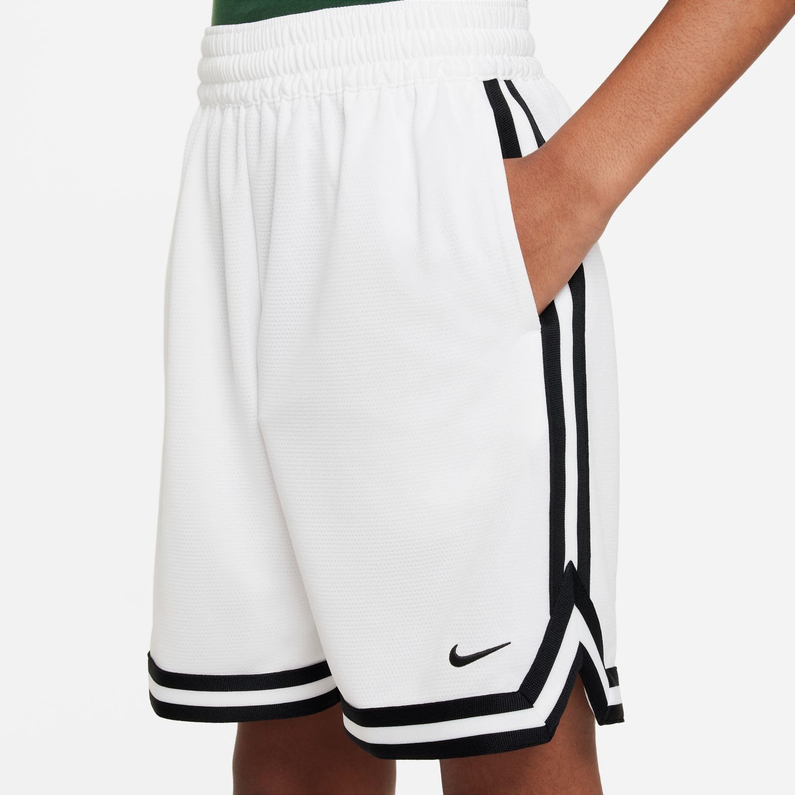 Nike Dri-FIT DNA Big Kids' (Boys') Basketball Shorts (White/Black, FJ6802-100) Size Medium