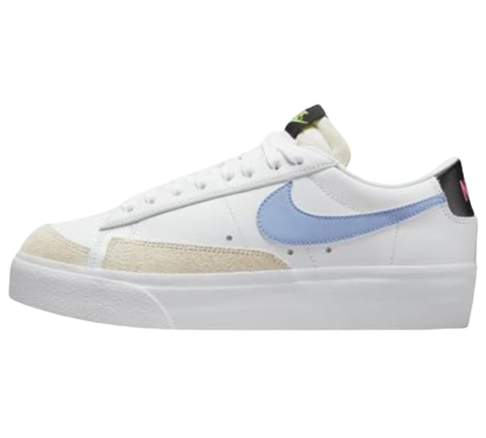 Nike Blazer Mid and Low '77 Women's Sneakers (White/Cobalt Bliss-Volt-Black FJ0738-100, US Footwear Size System, Adult, Women, Numeric, Medium, 10)