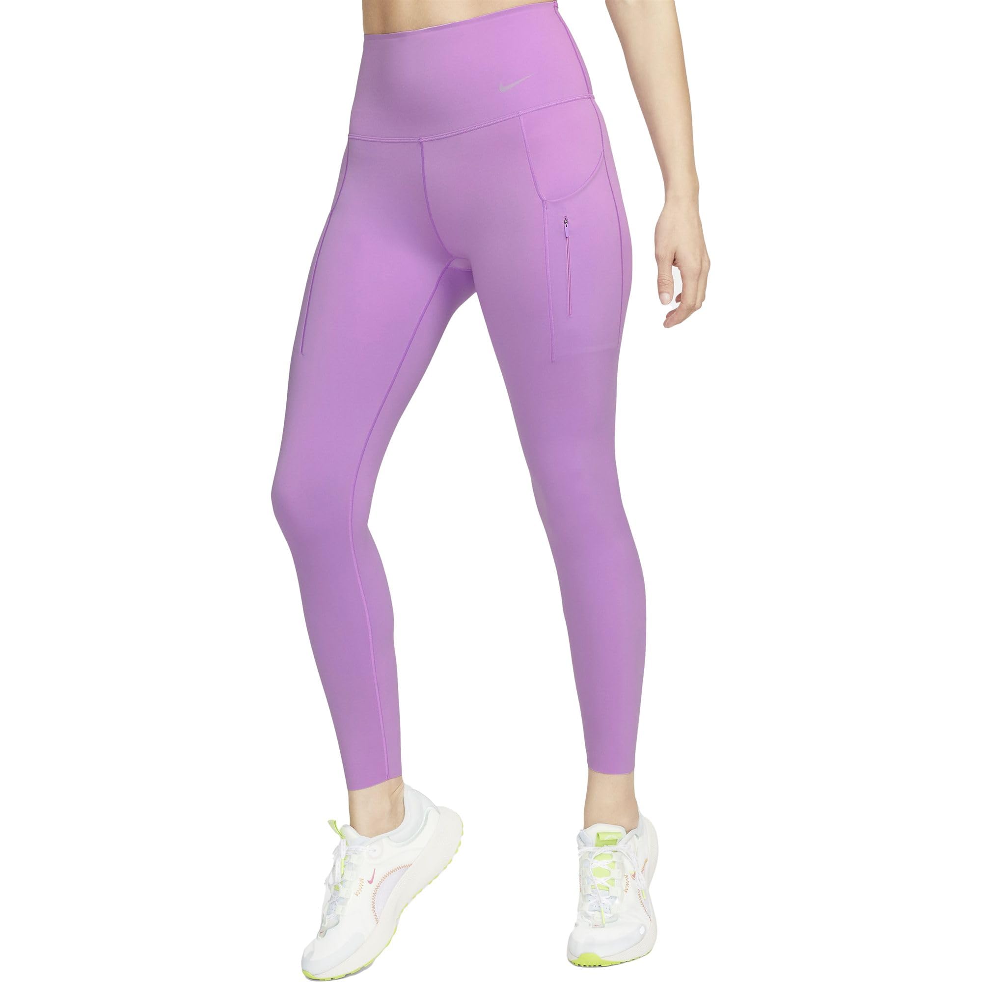 NIke Go Women's Firm-Support High-Waisted Cropped Leggings with Pockets (US, Alpha, X-Large, Regular, Regular, Rush Fuscia)