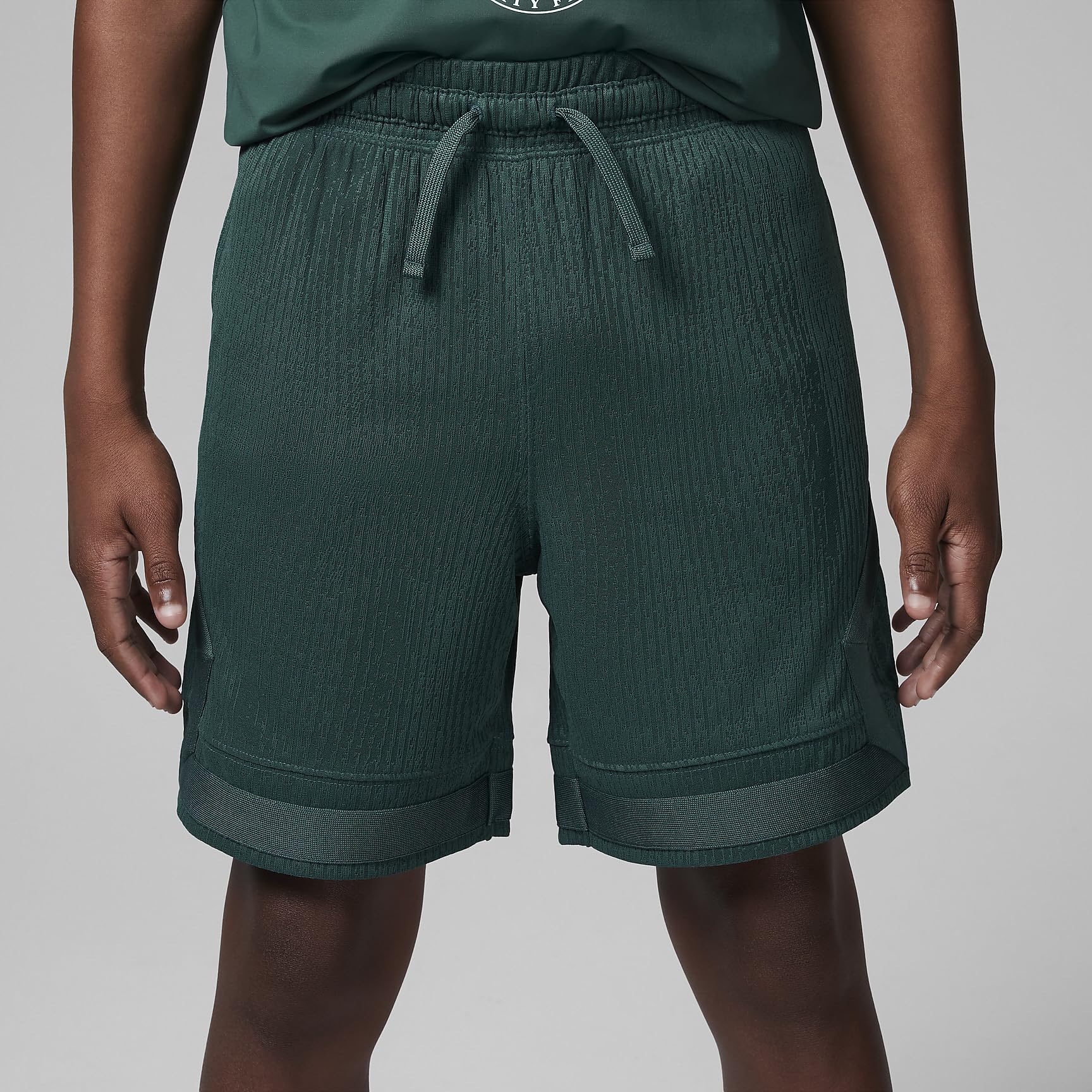 Jordan MJ Advanced Sport Big Kids' Dri-FIT Statement Diamond Shorts (Oxidized Green, 95D366-EI8) Size Medium