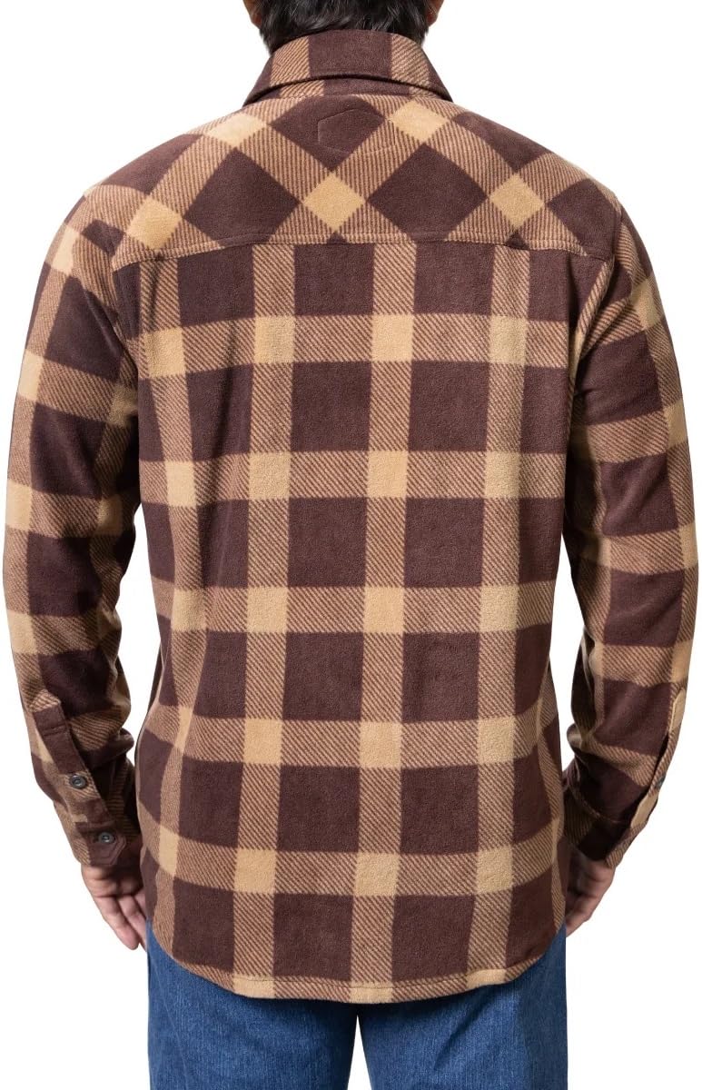 Freedom Foundry Mens Lightweight Plush Plaid Fleece Shirt