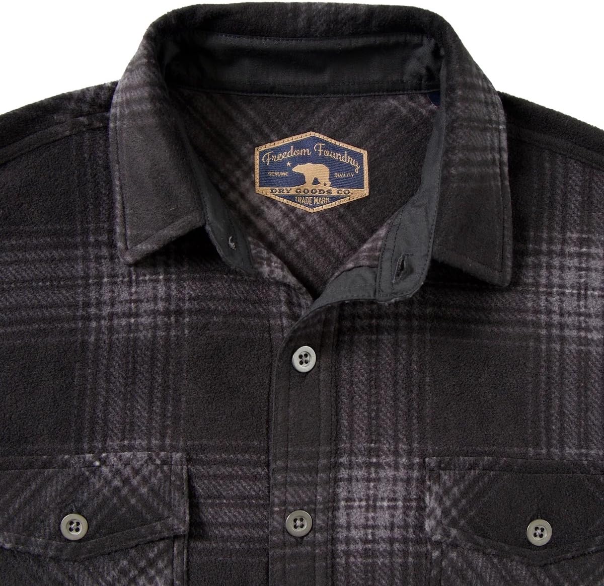 Freedom Foundry Mens Lightweight Plush Plaid Fleece Shirt