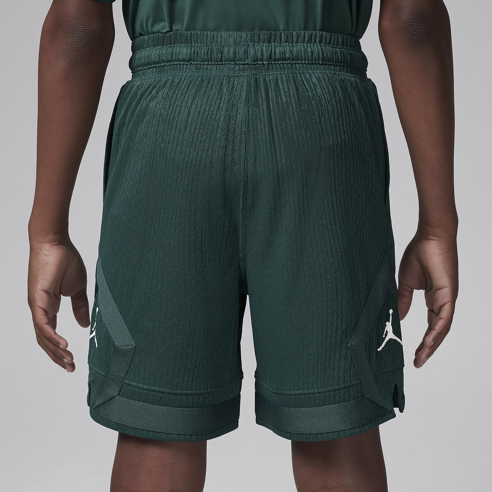 Jordan MJ Advanced Sport Big Kids' Dri-FIT Statement Diamond Shorts (Oxidized Green, 95D366-EI8) Size Medium