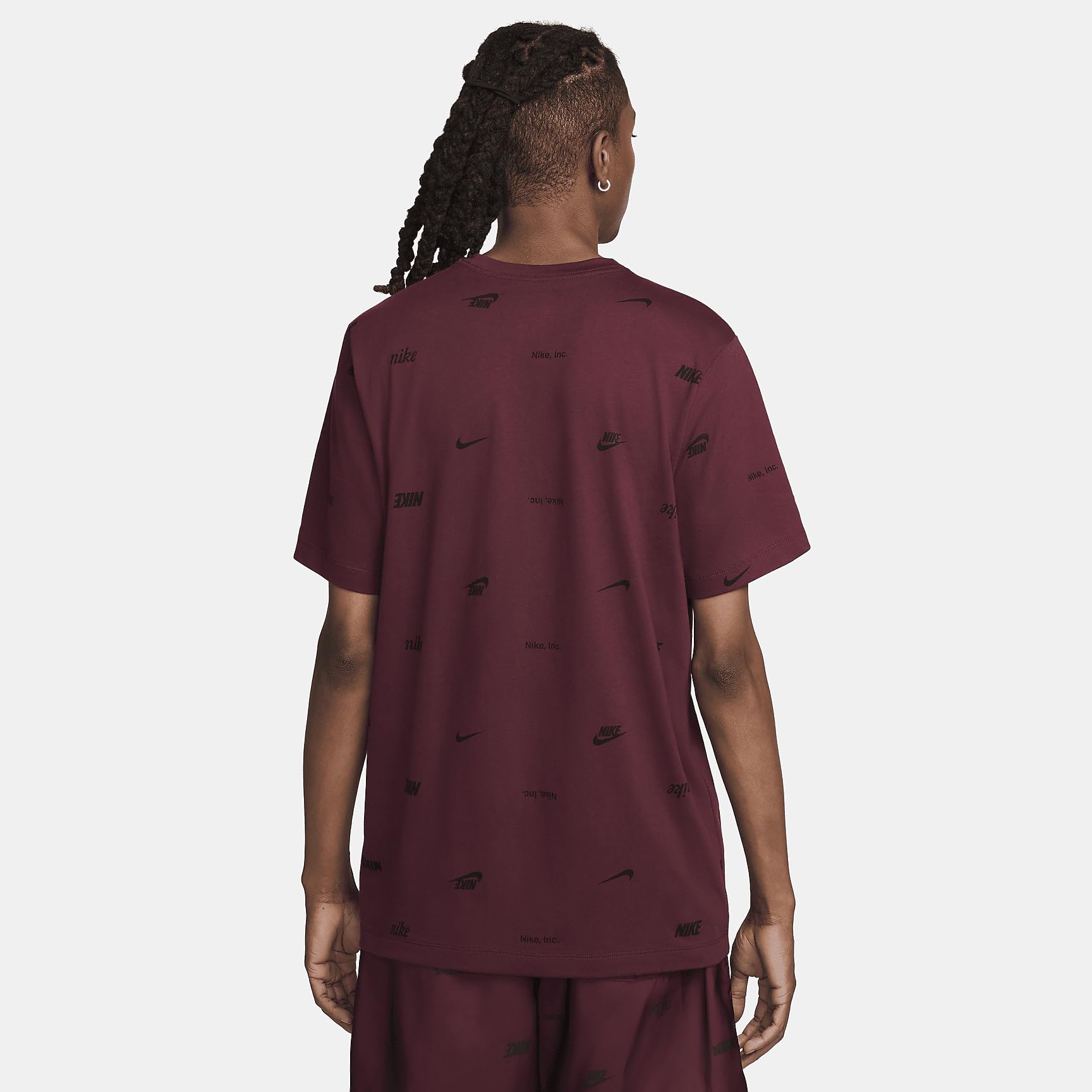 Nike Club Men's Allover Print T-Shirt (Night Maroon)