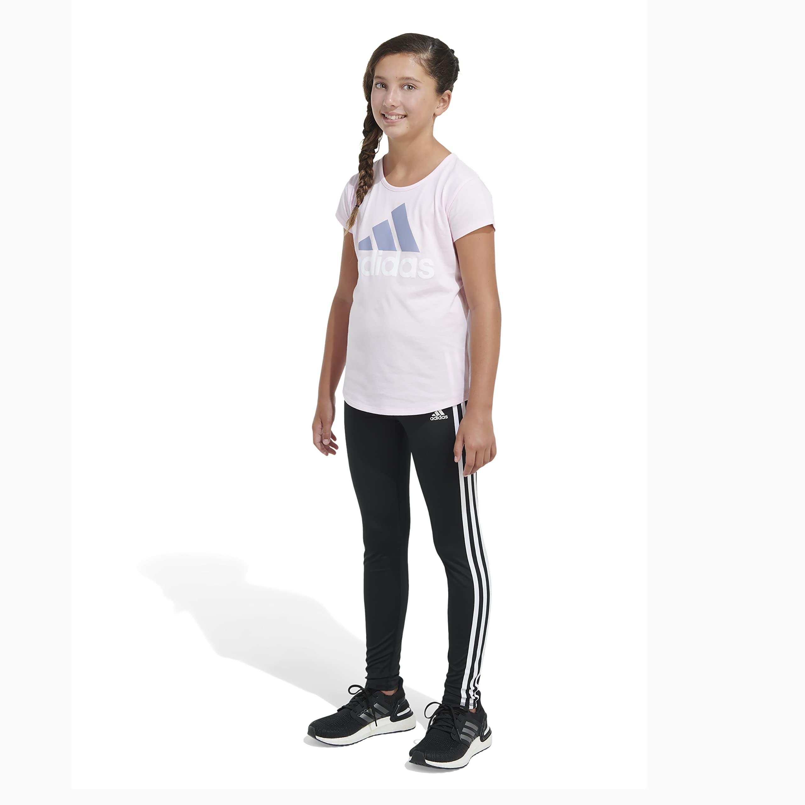 adidas Girls' Short Sleeve Cotton Bos Essential Tee