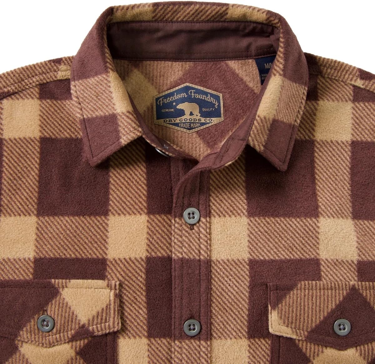 Freedom Foundry Mens Lightweight Plush Plaid Fleece Shirt