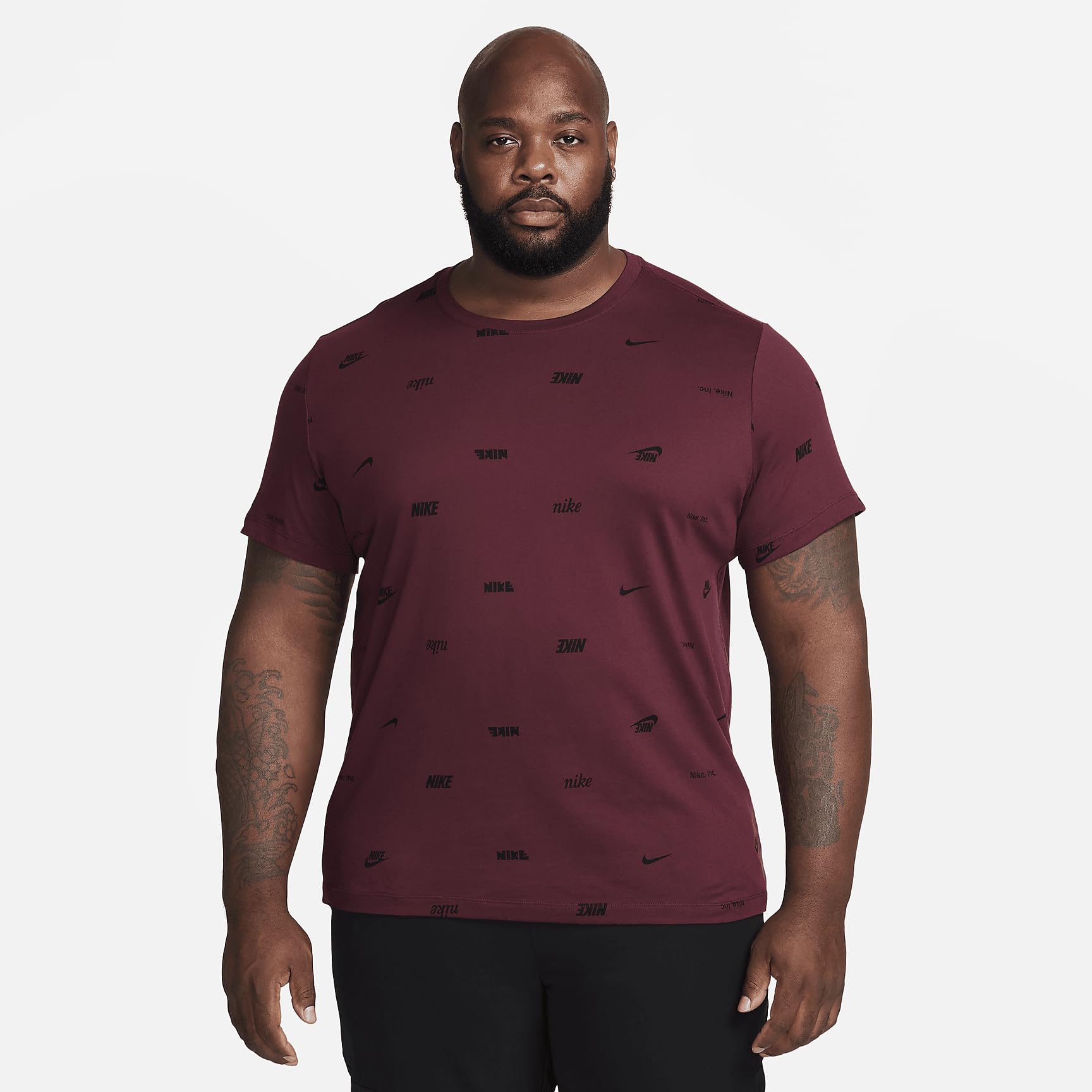 Nike Club Men's Allover Print T-Shirt (Night Maroon)