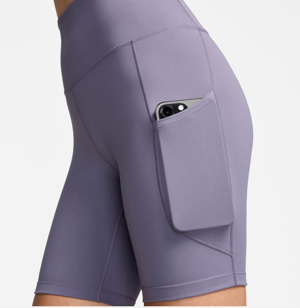 Nike Dri-FIT One Women's High-Waisted 8" Biker Shorts Tight Fit (US, Alpha, XX-Large, Regular, Regular, Daybreak 509)