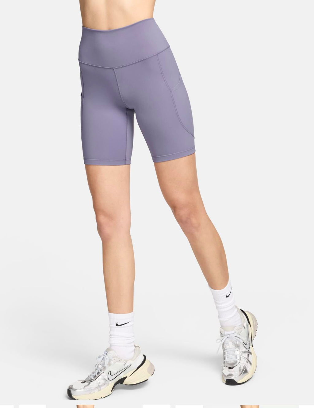 Nike Dri-FIT One Women's High-Waisted 8" Biker Shorts Tight Fit (US, Alpha, XX-Large, Regular, Regular, Daybreak 509)