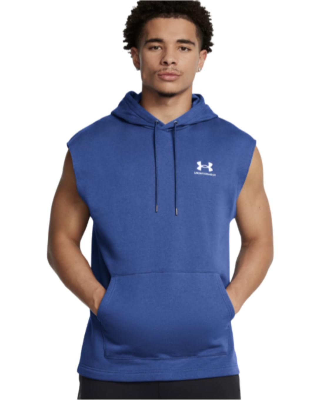 Under Armour Men's UA Icon Fleece Sleeveless Hoodie (US, Alpha, Large, Regular, Regular, Tech Blue 432)