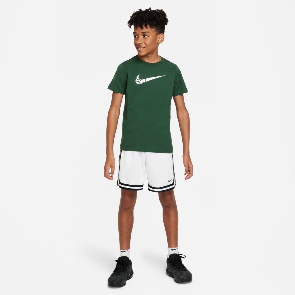 Nike Dri-FIT DNA Big Kids' (Boys') Basketball Shorts (White/Black, FJ6802-100) Size Small