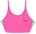 adidas Originals Women's High Shine Halter Crop Top, Pulse Magenta/Easy Green, X-Large